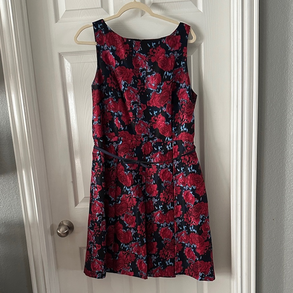 Just...Taylor Retro Fit and Flare Red and Black Floral Dress